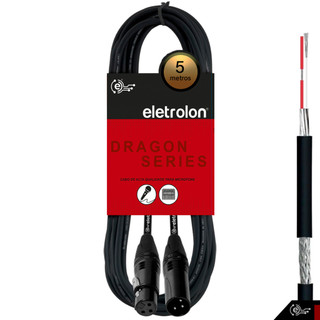 Cabo De Microfone Balanceado Xlr Macho para Xlr Femea 5m Metros