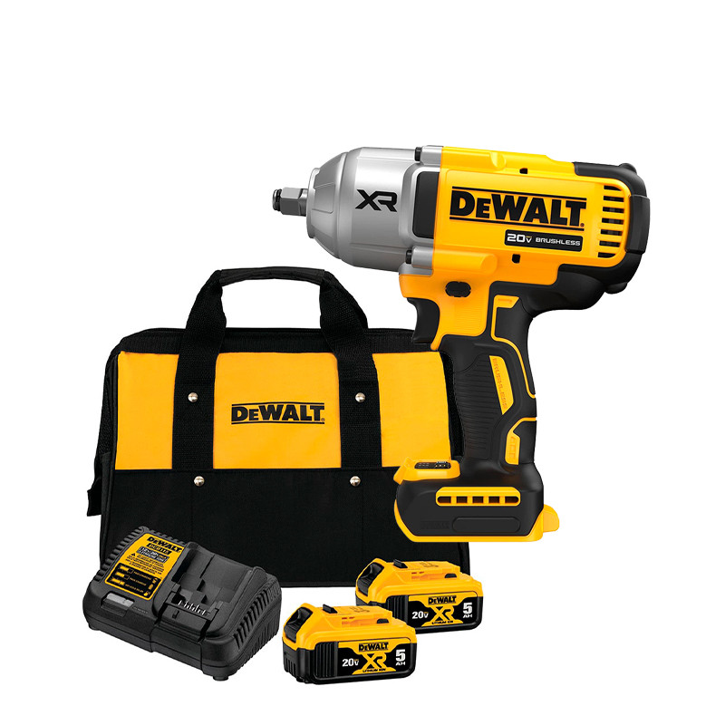 Chave de Impacto 12" Dewalt DCF900B-B3 Kit 2 Baterias 5A, Carregador Bivolt e Bolsa DCB20…