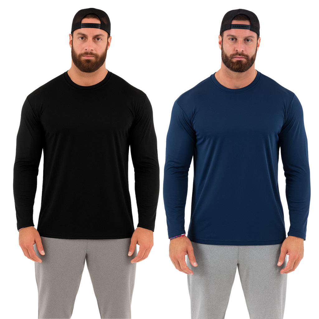 Kit 2 Camisetas UV Masculina UV 50+ Segunda Pele Esportiva Dry Fit Academia Térmica