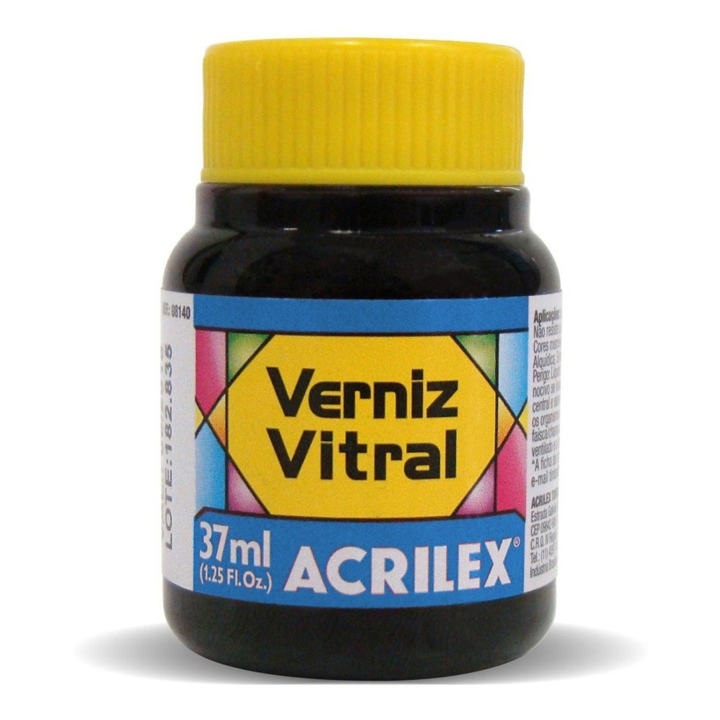 Verniz Vitral Azul da Prussia 580 - Acrilex - 37ml Perfeito para Copos Garrafas Vasos Efeito Vitrais