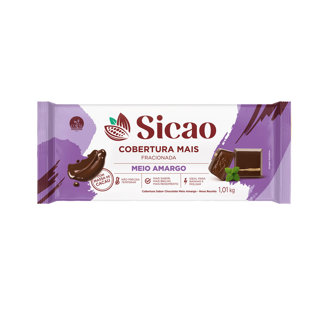 Sicao Cobertura Mais Meio Amargo 1,01kg em Oferta na Shopee