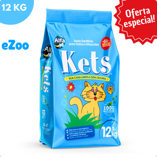 Areia Sanitária Higiênica Natural Argila para Gatos Granulado Kets 12 Kg Alfa Pet em Oferta na Shopee