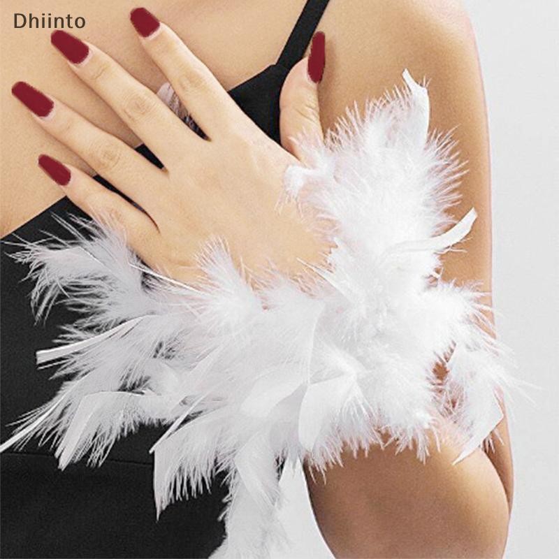 [Dhiint] Moda 8 Cores Pulseira Mangas Para Fotos De Unhas Penas Peças Punhos De Pulso De Pelúcia Manicure Mão Foto Decor