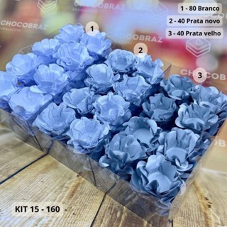 KIT 160 Forminhas Para Doces Finos 80 BRANCO + 40 PRATA NOVO + 40 PRATA VELHO em Oferta na Shopee