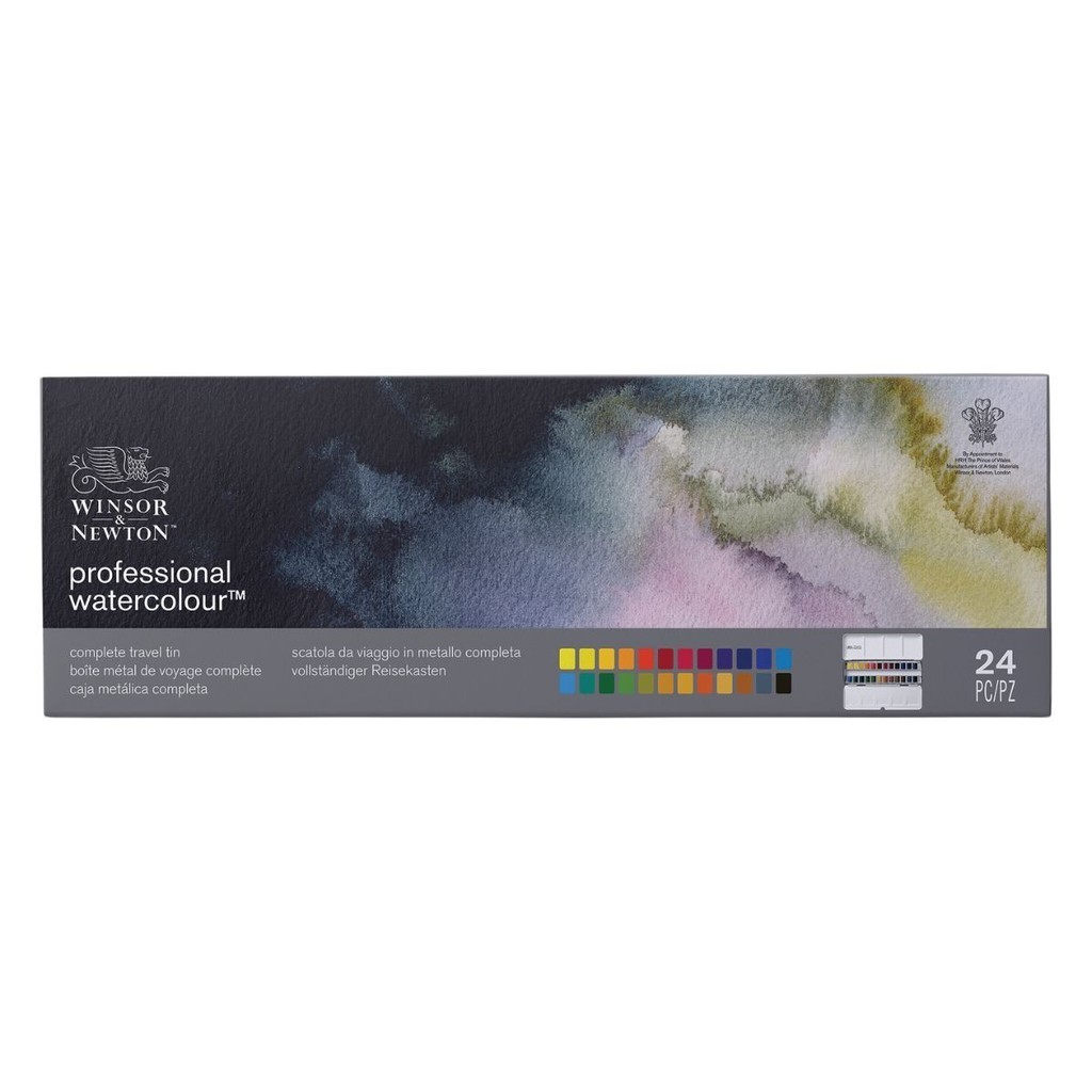 Tinta Aquarela Profissional Pastilha Winsor & Newton Sketchers Box 24 Peças