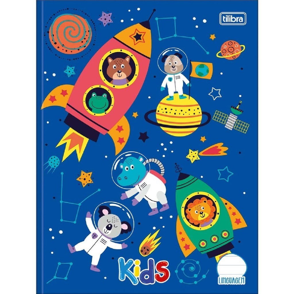 Caderno Linguagem Tilibra Kids Brochura Capa Dura 40 Folhas