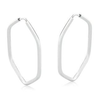 Argolas Hexagono Prata 925 14mm em Oferta na Shopee