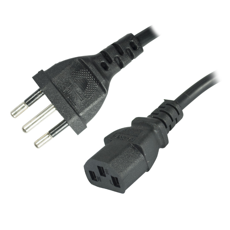 Cabo De Força Energia Tripolar 3 Pinos P/ Fonte Monitor Pc Notebook Atx 10A 1.2M