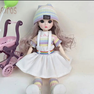 30cm Boneca Gorda 12 Articulações Móveis 1/6 Meninas Vestido 3D Olhos Marrons Brinquedo Brinquedos Crianças Presente