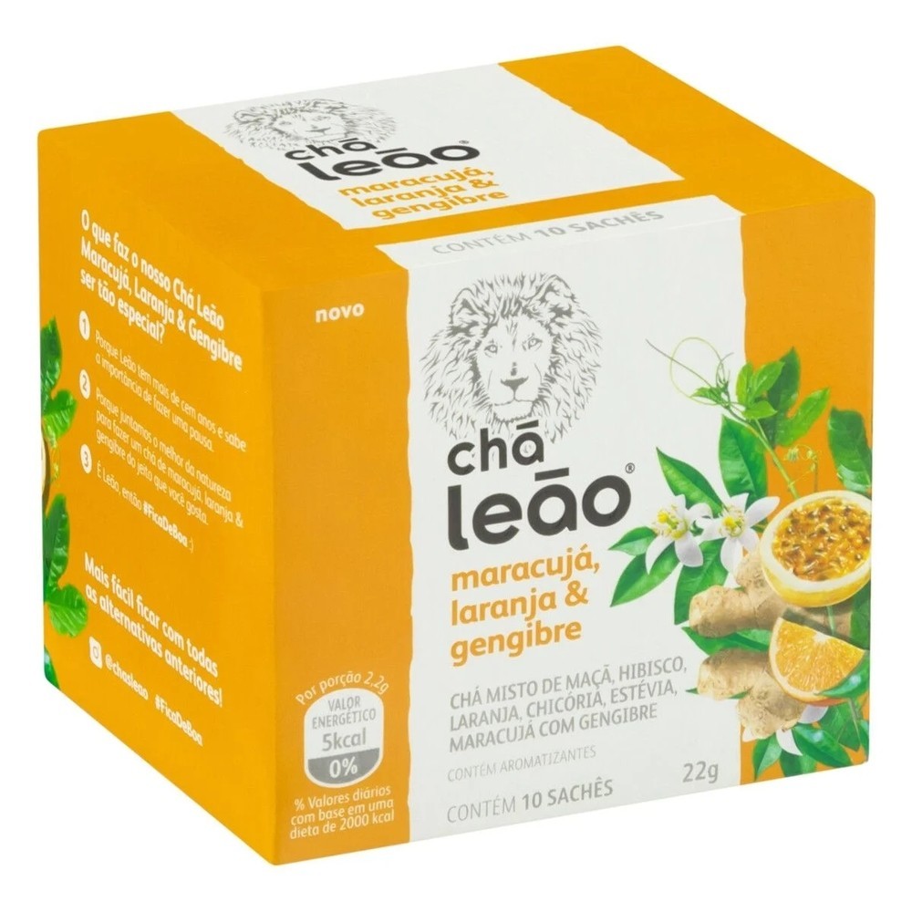 Chá Leão Sabor Maracujá, Laranja & Gengibre 22G em Oferta na Shopee