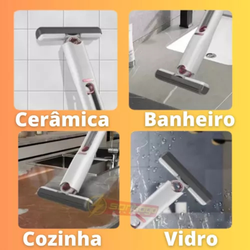 Mini Mop Limpeza Esfregao Moop Giratorio Rodo Flash Limpa — imagem 2 de 2