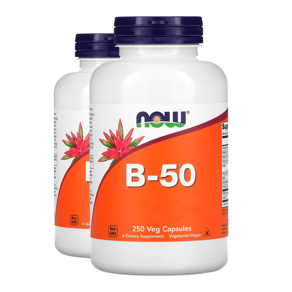 Kit 2x Vitamina B 50mg Complex B Now Foods 250 Veg Cáps Importado/Made in Usa