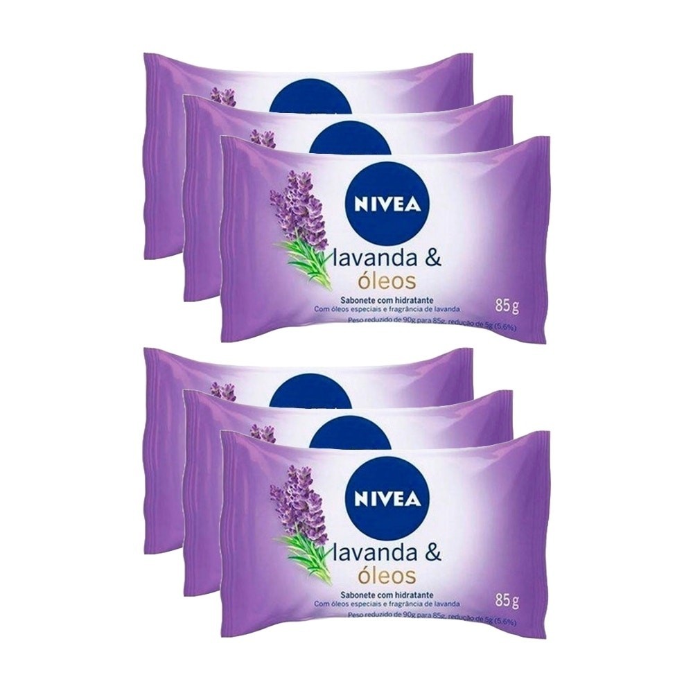 Kit Sabonete Nivea Lavanda e Óleos 85g c/6un em Oferta na Shopee