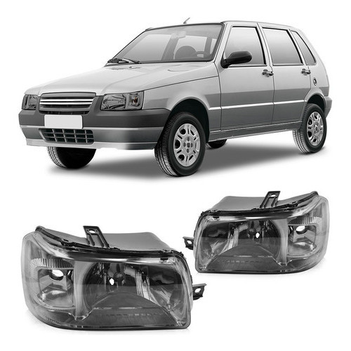 FAROL DIANTEIRO UNO FIORINO 2004 A 2013 MASCARA NEGRA LADO ESQUERDO OU DIREITO em Oferta na Shopee