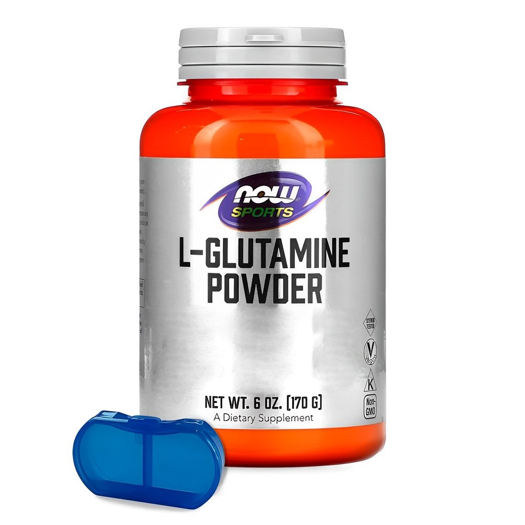 NOW L-Glutamina em Pó Sports 170g c/Porta Cápsulas