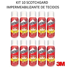 Kit com 10 Scotchgard 3M Protetor de Tecidos Repelente a Agua SPRAY 353ML