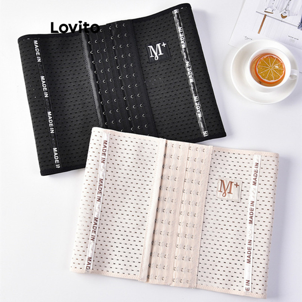 Lovito Shapewear básico com letras casuais para mulheres LNL57018