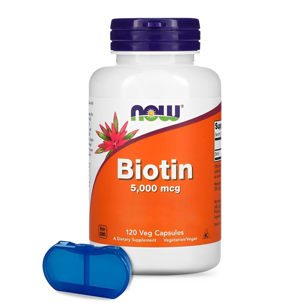 Biotina 5000mcg Now Foods 120 Caps + Porta Cápsulas em Oferta na Shopee