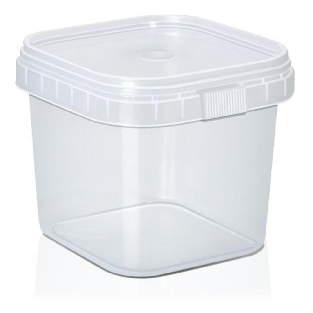 100un Pote Quadrado Com Lacre Bolo No Pote Descartável 220ml