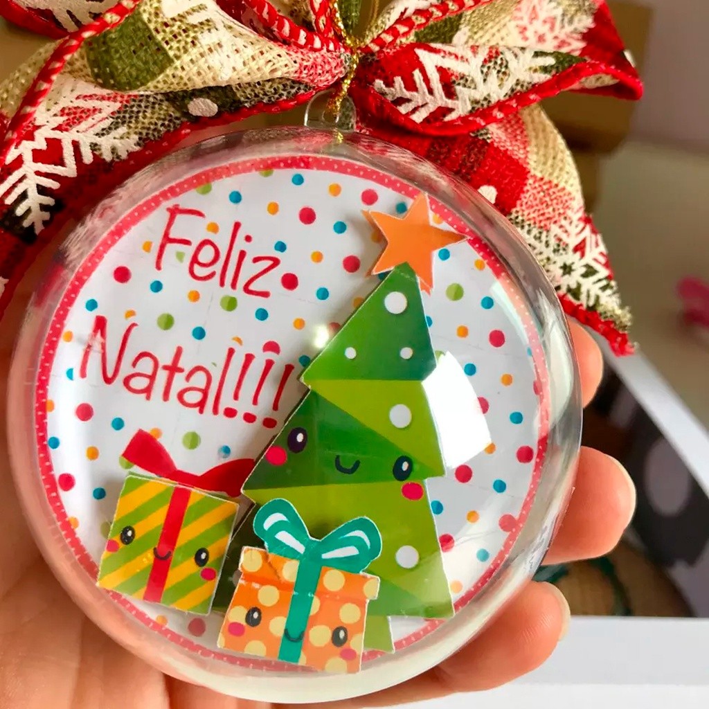 Bola Acrílica 5cm 6cm 7cm Transparente Desmontável Para Artesanato Arvore De Natal Foto Enfeite