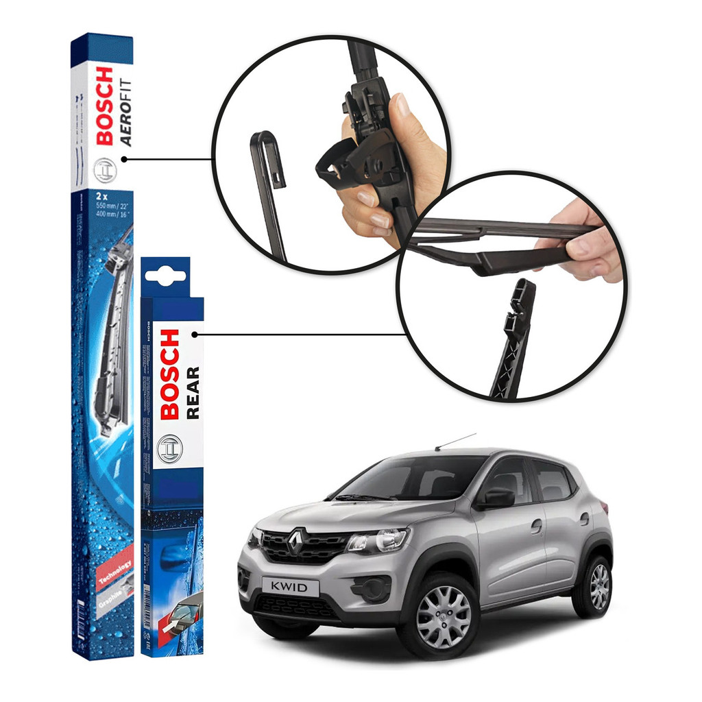 Palheta Parabrisa Dianteira E Traseira Bosch Kwid 2017 A 23 em Oferta na Shopee