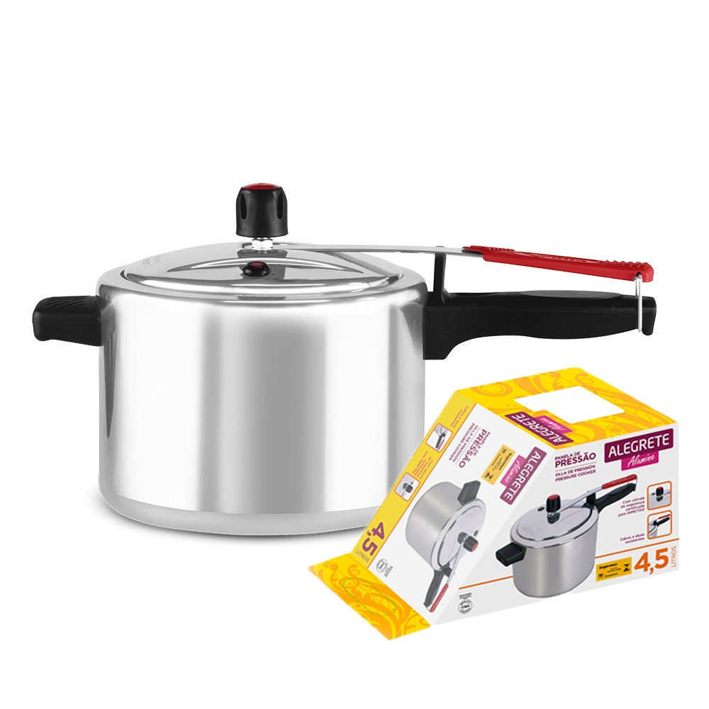 Panela De Pressão 4,5 Litros Restaurante Caldo Feijão Polida Classic