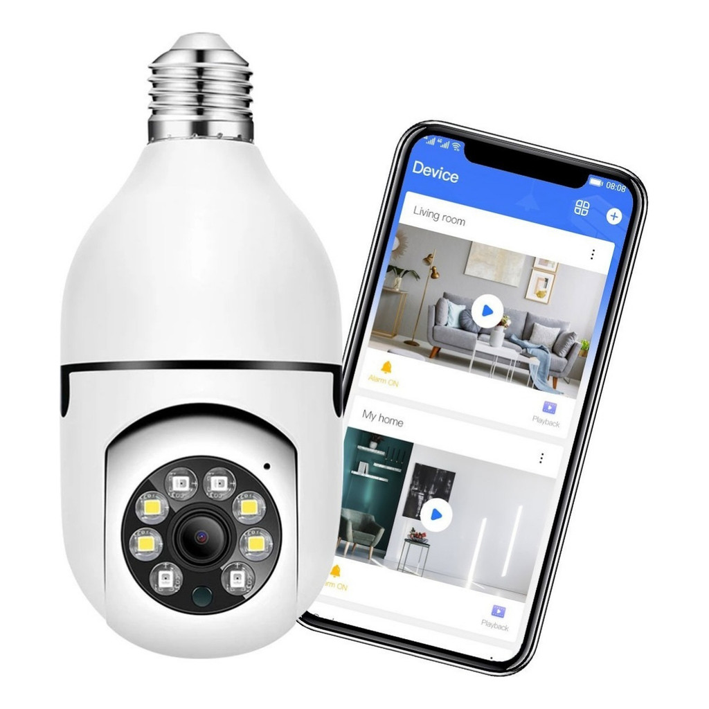 Câmera Facil Instalação Sem Fio Casa Voz Video Segurança Lampada Vigilancia