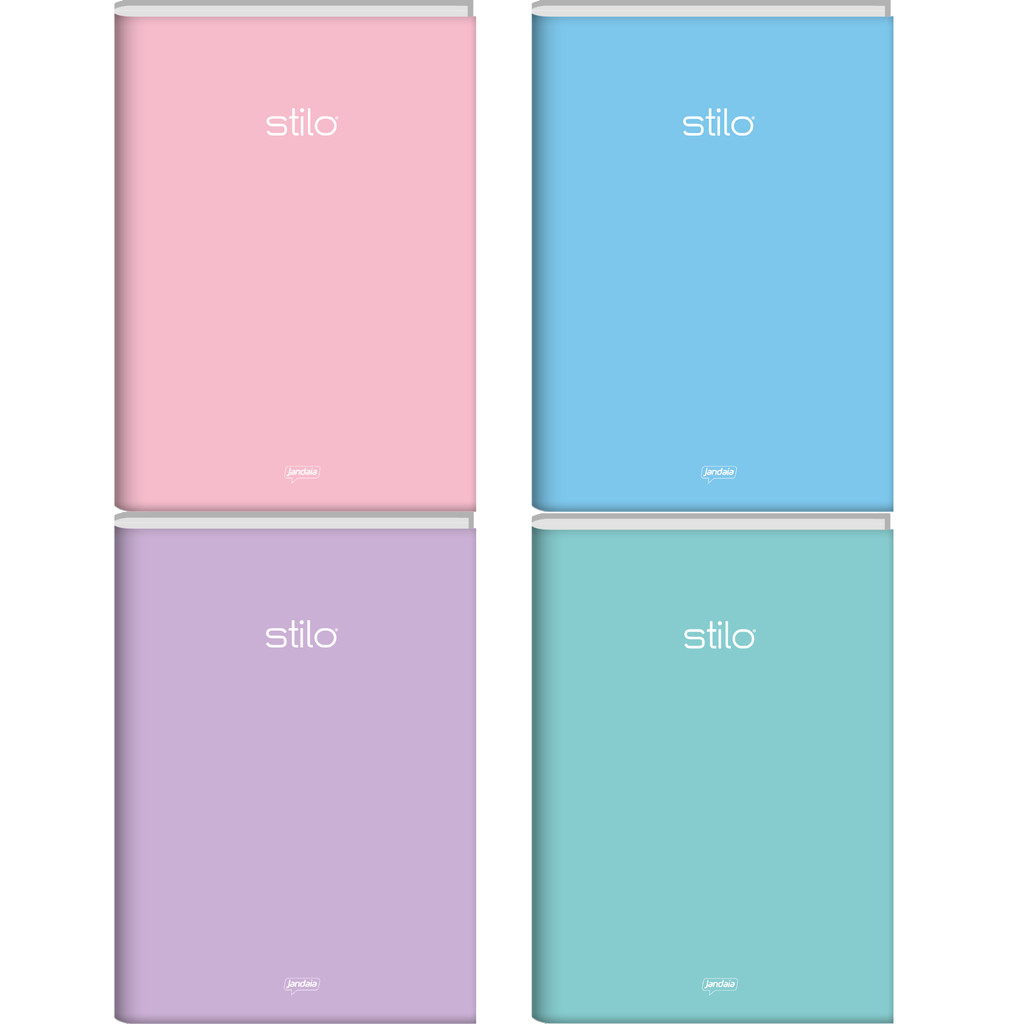Kit 5 Cadernos Brochurão Universitário 80 Folhas Stilo Capa Dura tons Pasteis Jandaia Capas Sortidas