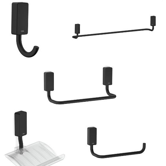 Kit De Acessórios 5 Peças One Preto Matte Celite em Oferta na Shopee