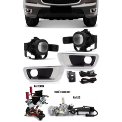 Kit Farol de Milha Neblina Chevrolet S10 S-10 e Trailblazer 2012 2013 2014 2015 + Kit Xenon 6000K 8000K ou Kit Lâmpada Super LED 6000K