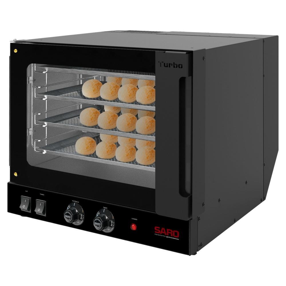 Forno Turbo Elétrico 220 V Com 4 Esteiras Regulador de Potência Lâmpada Interna Cozinha Saro em Oferta na Shopee