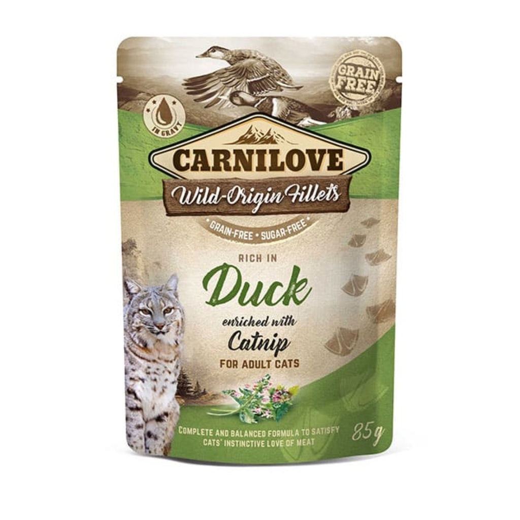 Sachê Natural Carnilove Premium Pato Enriquecido com Catnip Para Gatos