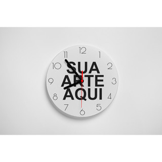Relógio De Parede Personalizado Redondo Branco 32x32cm 2mm