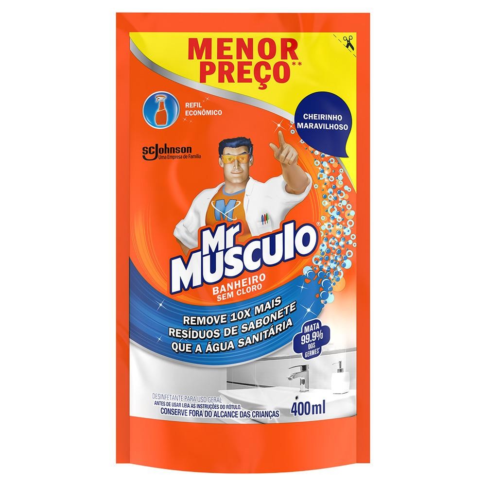 Desinfetante Banheiro Mr Músculo Sachê 400ml Refil Econômico - Home & Living