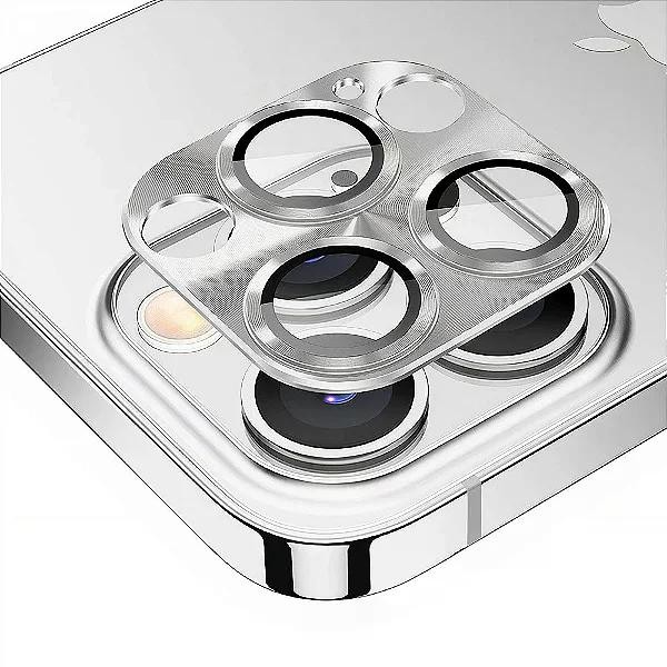Protetor de lente de câmera de alumínio para iPhone 13 - Prata - Gshield