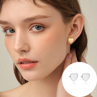 LOMISS Brinco Femininos Coreanos Minimalista Coração Chapado Liso Folheado Platina em Oferta na Shopee
