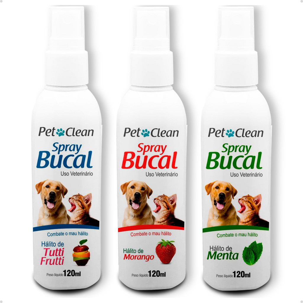 Spray Bucal Mau Hálito para Cachorro e Gato Pet Clean - 120 ml em Oferta na Shopee