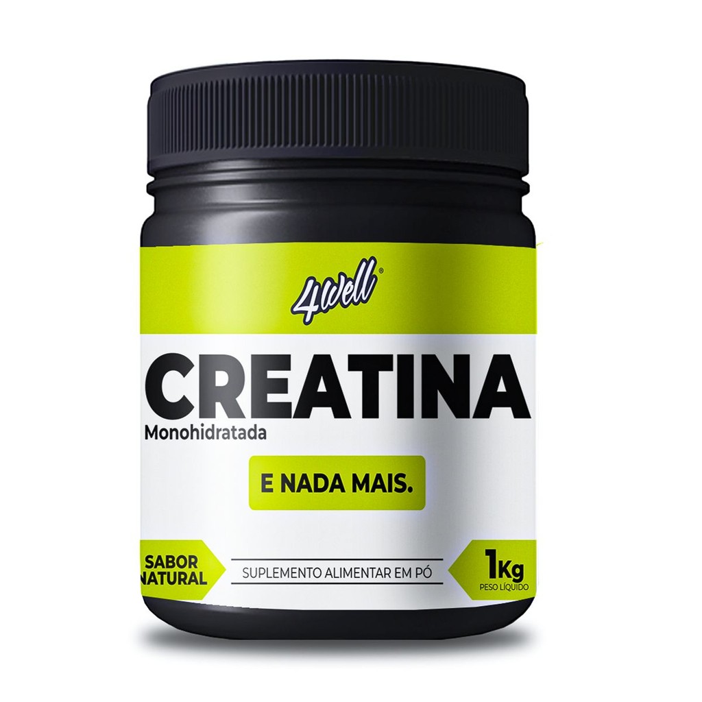 Creatina Monohidratada 4well 1Kg Pote Sabor Natural - Health