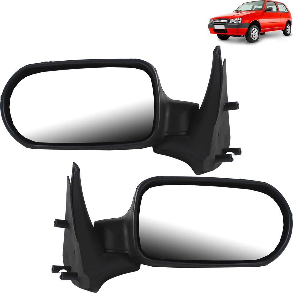 Retrovisor Uno Fire 2 Portas 2006 a 2010 Sem Controle