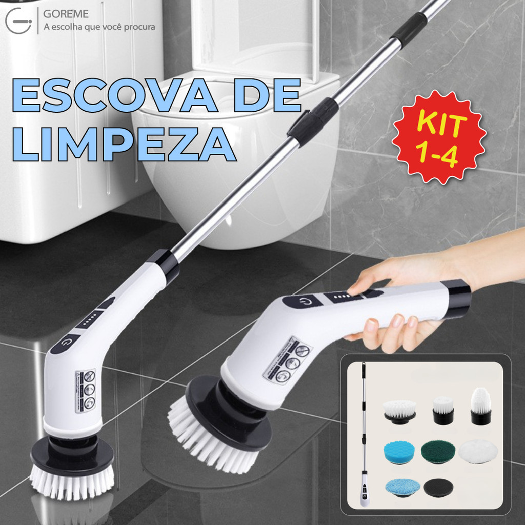 Escova de Limpeza Elétrica Multiuso Portátil 7 Em 1 s/ Fio Esfregrão de limpeza Recarregável em Oferta na Shopee