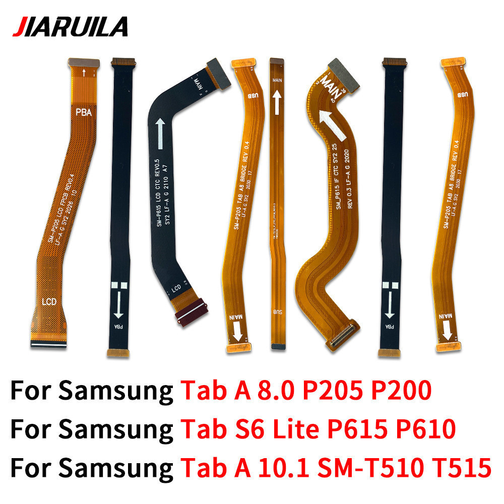 Para Samsung Tab A 8.0 P205 P200/A10.1 T510 T515 S6 Lite P615 Display LCD Conectar Placa Principal Cabo Flexível + Conec