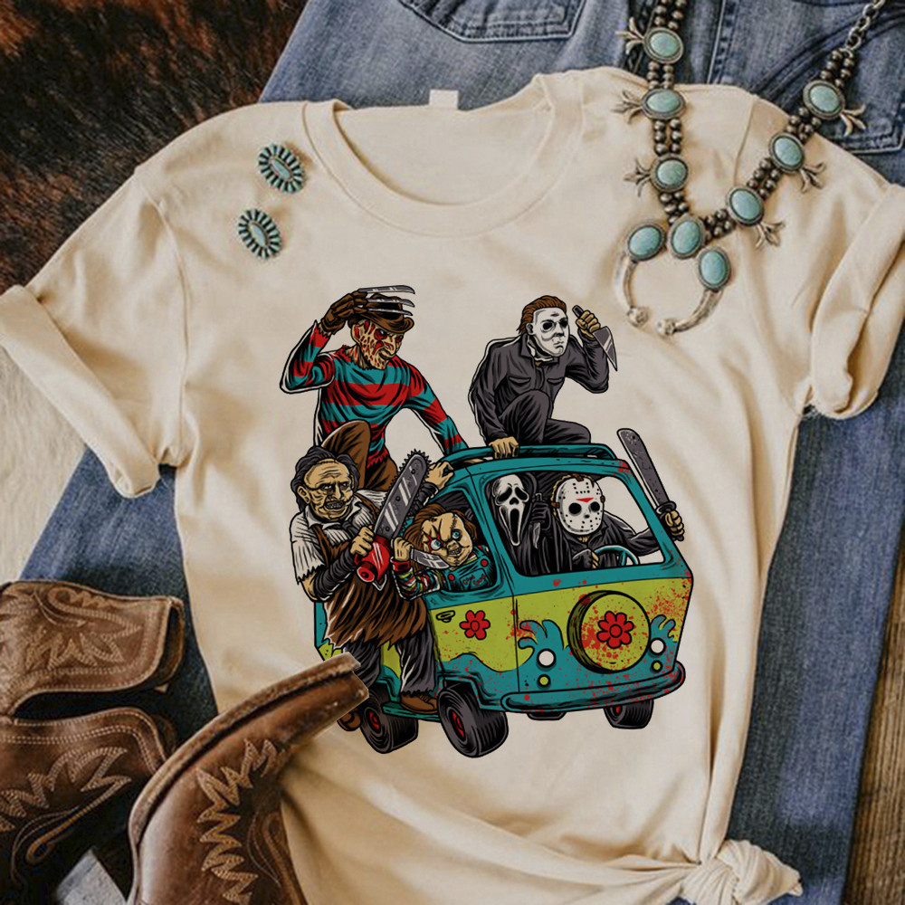 Satã Halloween Horror Ghost Tee Mulheres Engraçadas anime designer tshirt Garota Roupas Japonesas