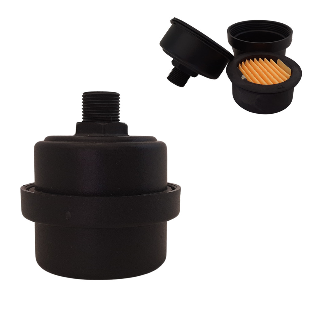 Filtro P/ Cabeçote Compressor Chiaperini Schulz Ferrari Motomil Rosca 3/8 com Elemento Filtrante