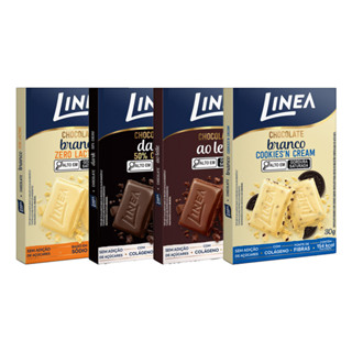 Kit 4 Chocolates Individuais Linea Sabor Ao Leite, Branco Zero Lactose, Branco Cookies’n Cream e Dark de 30g em Oferta na Shopee