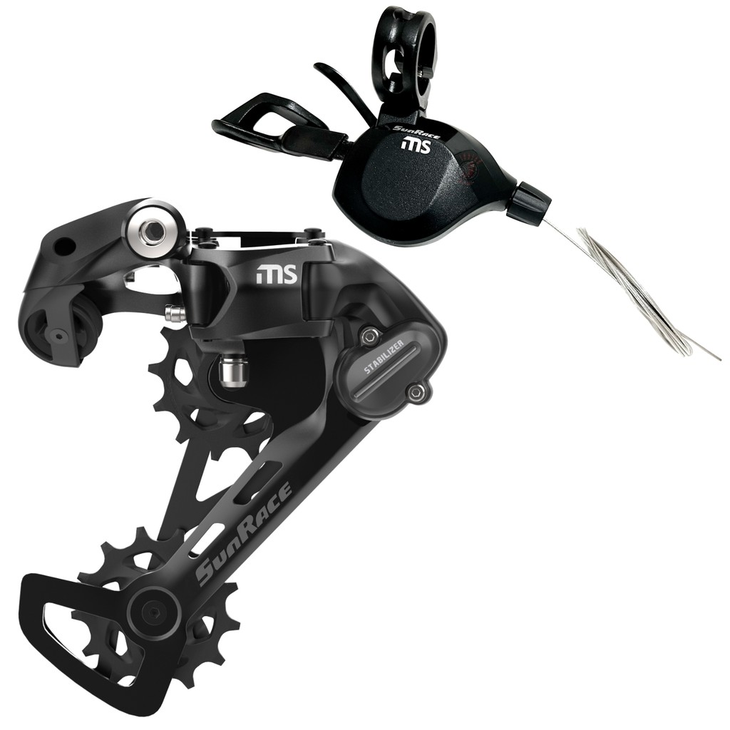 KIT RELAÇÃO SUNRACE MS 10V - CÂMBIO TRASEIRO + ALAVANCA DIREITA P/ K7 11/46 11/50 11/51 - 1X10V - Sports & Outdoors