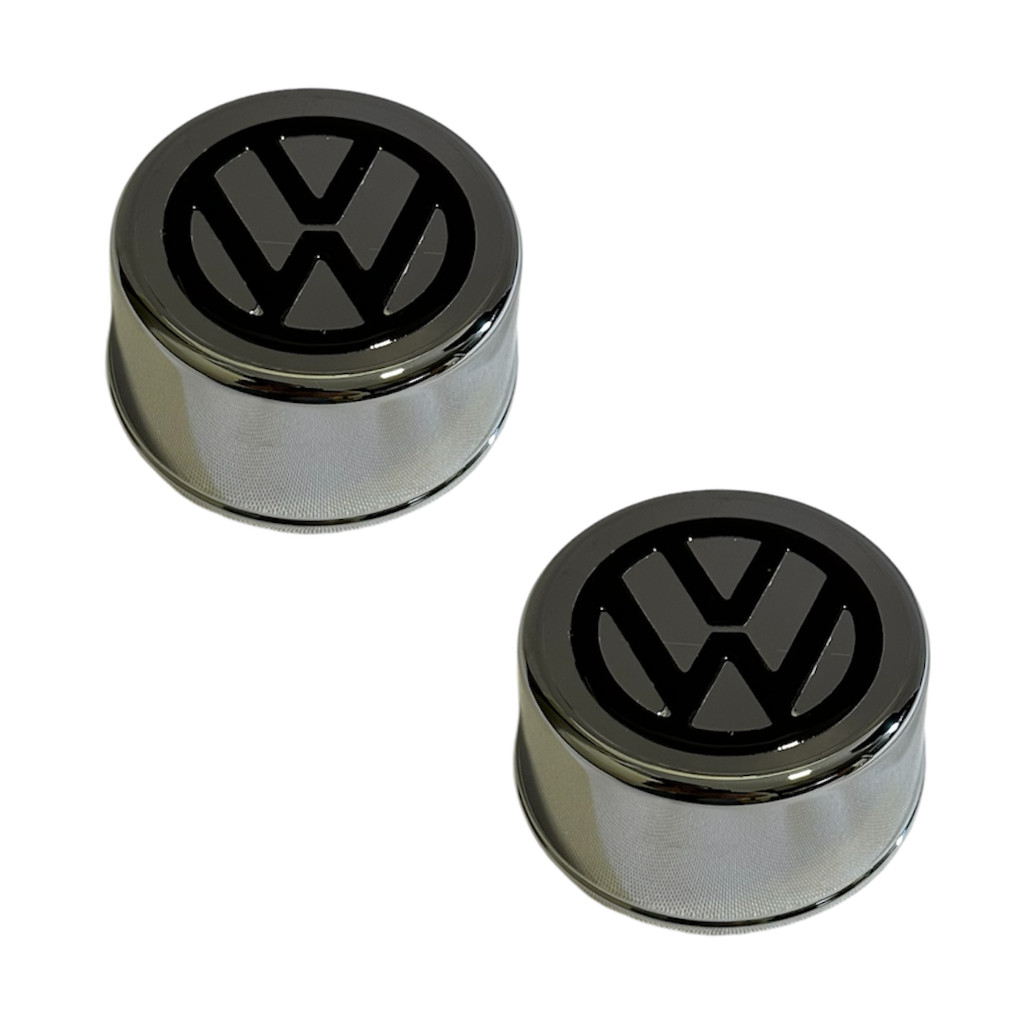 Par Sobre Tampa Cromada Cubo VW 3/4 Com Emblema