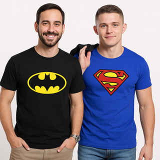 Kit 2 Camisetas camisas  Heróis Masculinas super-man super homem/batmann| Estampas Icônicas Geek em Oferta na Shopee