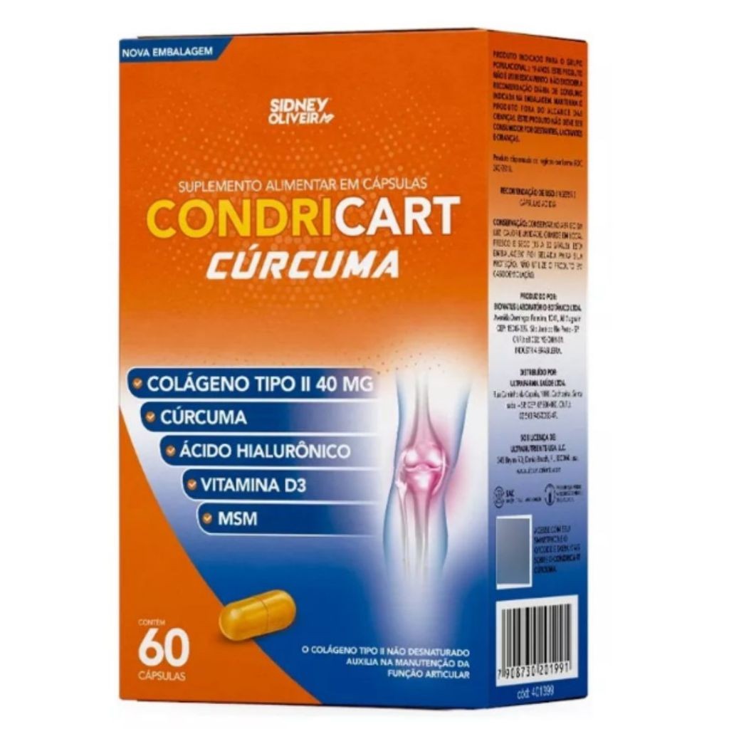 Condricart Cúrcuma Colageno Tipo II Sidney Oliveira Sabor Neutro