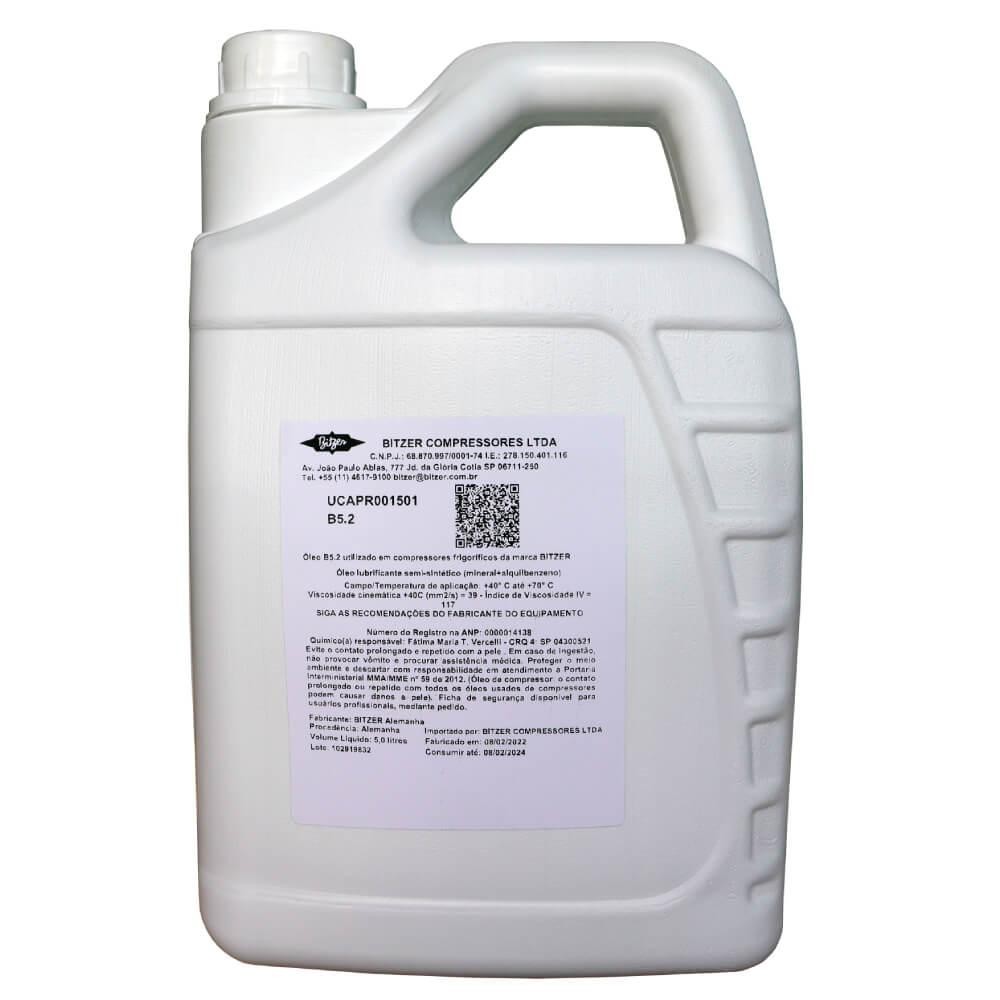 Óleo Semi-Sintético - Mineral + Alquilbenzeno B5.2 Bitzer UCAPR001501 5 Litros