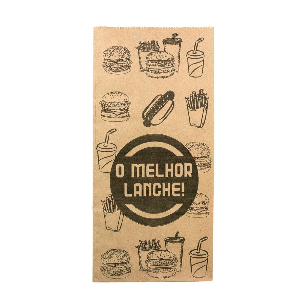Saco Semi Kraft SOS 15kg Timbrado 300 Un 24x36x12cm Embalagem Loja Mercado